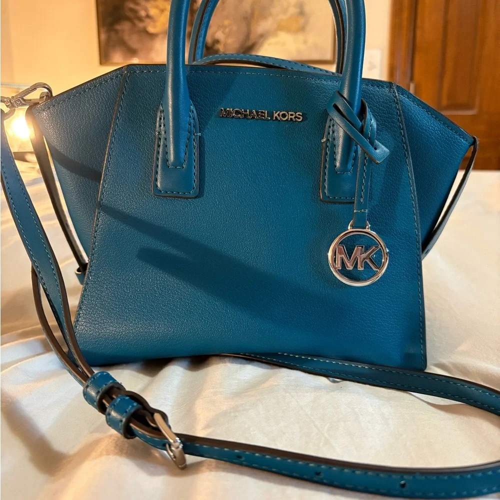 Michael Kors Teal Structured Leather Satchel